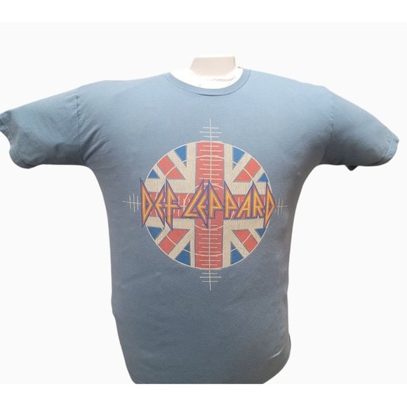 Def Leppard Tour 2014 Blue Graphic Tee XL - 100% Cotton Crewneck Band Shirt - Picture 2 of 16